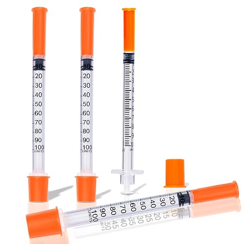 1ml/cc 31G 1/2 Inch Syringe, U-100 Lab Tools, Individual Wrapped, 100 Pack