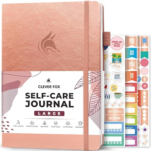 Clever Fox Self-Care Journal for Women, Daily Planner 7x10 Rose Gold | 3-month mental health journal, habit tracker, wellness journaling supplies for women & teen girls, gratitude & mood log