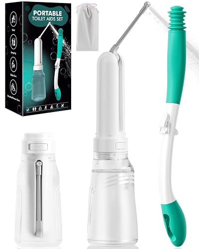 Portable Bidet Toilet Aid Wiper Tool Set | 400ML USB-C Rechargeable,3 Pressure Modes IPX7 Waterproof Travel Kit w/Storage Bag for Outdoor & Daily Hygiene
