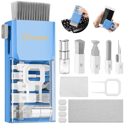 Keyboard Cleaning Kit, All-in-One Laptop & Computer Screen Cleaner, SkyBlue | Multi-function Electronic Cleaner, Soft Bristle Brush, Computer Screen-safe Spray, Compact, for MacBook, iPad, iPhone, earbud