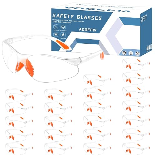 AOOFFIV Ansi Z87.1 Safety Glasses for Men, Anti Fog Eye Protection Glasses | Soft Nose Bridge and Temple Tips, Impact Resistant, Scratch Resistant, Safety Glasses Bulk for Construction, Woodworking
