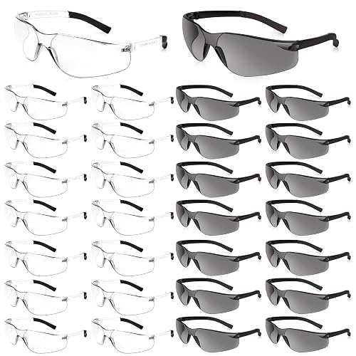 Salfboy Clear Safety Glasses Bulk for Men, Ansi Z87.1 Protective Eyewear | Polycarbonate Bulk Safety Goggles with Soft Silicone Legs for Lab, Industry, Construction, Painting, Fishing, Woodworking