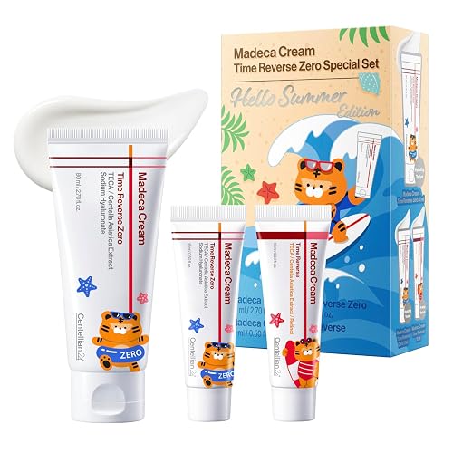 CENTELLIAN 24 Madeca Cream Time Reverse Zero Set - Hello Summer Edition | Face Cream Set with TECA and Centella Asiatica for Firmness, Wrinkle Care and Hydration, 2.70 fl oz + 2 x 0.5 fl oz
