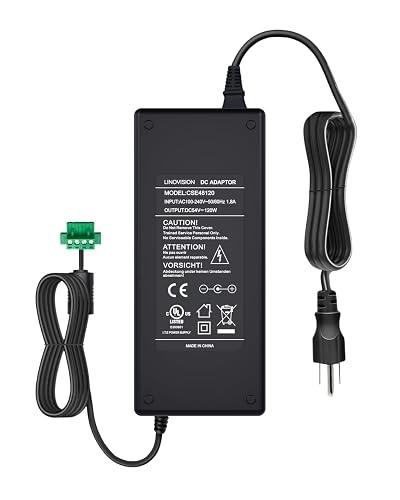 LINOVISION UL Listed DC 54V 2.22A Power Adapter | AC 100-240V to DC 54V 2.22A 120W Power Supply Adapter for PoE Switches and PoE NVRs