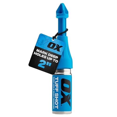 OX Tuff Shot Deep Hole Marker 250 Burst Chalk Powder Shot Construction Tool | High Visible Green Color Chalk Spray, Deep Reach Marker, Construction Marker Tool, Temporary Marks for Drilling and Carpentry