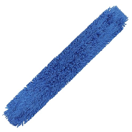 60 Inch Commercial Dust Mop Head: Replacement Medium Washable Industrial Mop Head Sweeper and Janitorial Replacement Blue