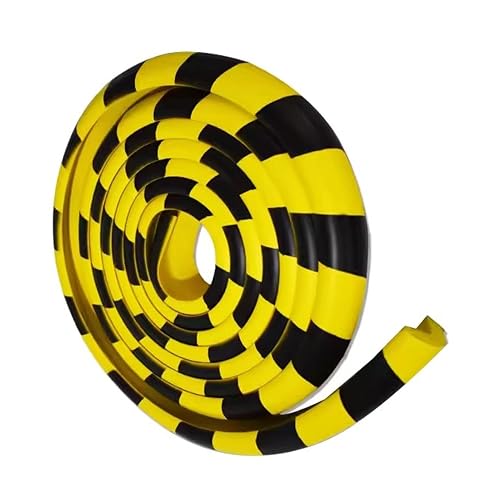 OYKSHDF Wall Edge Corner Guards, 196.9in/5m Yellow Black Safety Bumpers, Self-Adhesive Foam Protector Padding, Warehouse Racks, Shelves, Garage & Equipment Protection (1, Yellow+Black, 196.5in/5m)