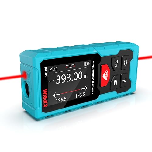 Kiprim LD120S Dual Laser Distance Meter,393ft/120m,Electronic Level,DIY | Dual‑laser measuring tool delivers precise 120m/393ft readings. Pythagorean function for DIY and construction projects.
