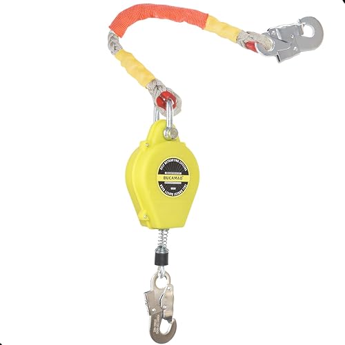 11FT Self Retracting Lifeline, BUCAMAO Steel Wire Retractable Lanyard | Srl Fall Protection, Retractable Safety Lanyard, Safety Harness Yoyo, Safety Harness Fall Protection Kit, Fall Arrestor