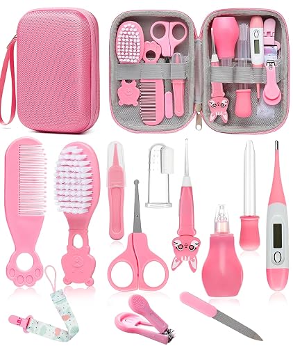YASEW Baby Grooming Kit, Newborn Care Essentials, Baby Shower Gift | Nail, Hair, Nasal and Temperature Care Tools, Home and Travel Ready, For First-Time Parents