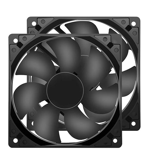 12V DC 120mm 120x120x25mm Cooling Fan 2Pin 2Wire 1600RPM 2-Pack | Durable 2-Pin XH2.54 Connector Easy to Install Versatile for Computer PSU RV Refrigerator Amplifier