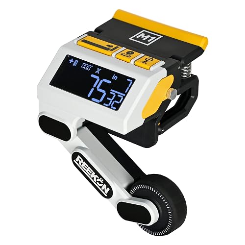 REEKON M1 Caliber Digital Measuring Tool for Miter Saws | Eliminates Tape Measure & Pencil, Fast Repeatable Cuts, English & Metric Display, Broad Saw Compatibility, Job Site Ready