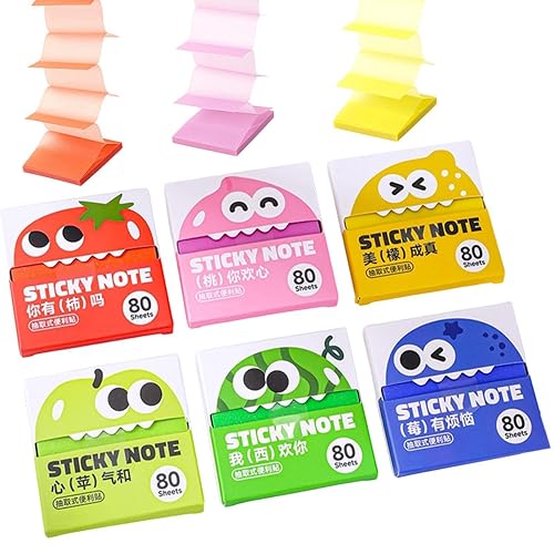 Rarler Sticky Notes Reusable Pull Out Sticky Notes 6 Piece Set | Clear Notes Transparent Memo Pads Post Sticky Notes For Bible Planning Journaling Organization Daily Annotation