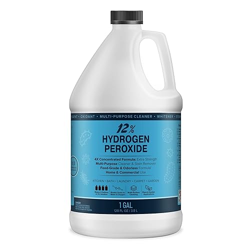 MAXTITE 12% Hydrogen Peroxide Solution, 1 Gallon - Food-Grade H2O2 & Water - Versatile Multi-Surface Cleaner for Kitchen, Bath, Laundry, Commercial & Janitorial - 4X Concentrated - Made in USA