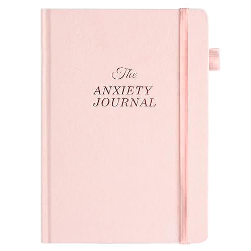JUBTIC Guided Anxiety Journal, CBT Mental Health Journal, Pink, A5 | Journal Prompts for Self Care & Stress Relief, Cognitive Behavioral Therapy, Wellness Gift for Women & Men