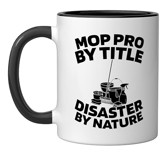Cleaner Housekeeping Sanitation - Janitorial Cleaner Ceramic Mug, Black/White