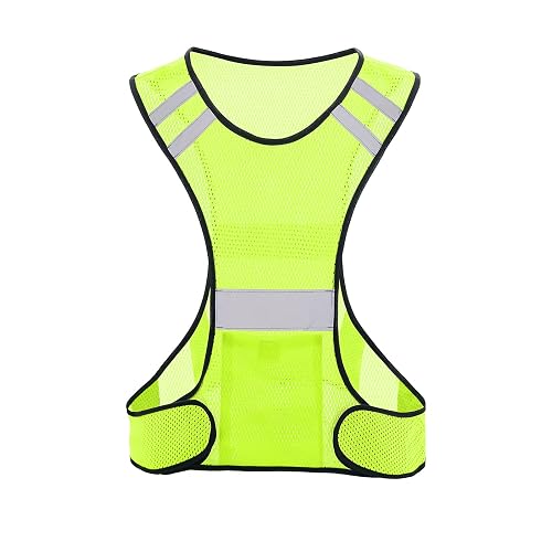 TCCFCCT Reflective Running Vest, High Visibility Running Gear with Large Pocket