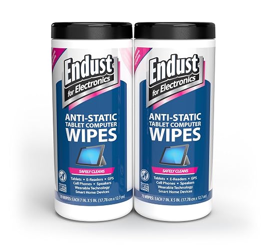 Endust For Electronics; Anti-Static Screen & Surface Cleaning Wipes; For Tablet, E-Reader, Monitor, Laptop, Phone, TV, and More; Pre-Moistened, Alcohol & Ammonia Free, 140 Wipes (Pack of 2)