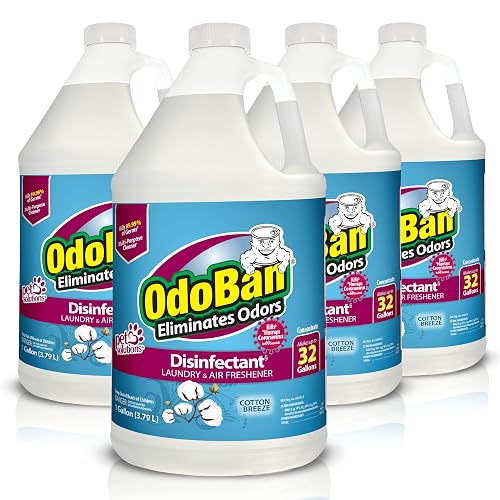 OdoBan Disinfectant Concentrate and Odor Eliminator, Made in the USA, Cotton Breeze Scent, 4 Gallons