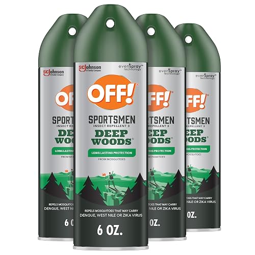 OFF! Deep Woods Sportsmen Insect Repellent Aerosol, Bug Spray Containing 30% Deet, Protects Against Mosquitoes, 6 Oz (Pack of 4)
