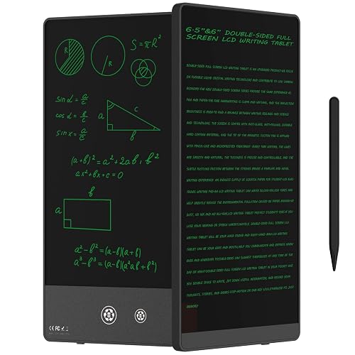 LCD Writing Tablet for Adults-6.5″&6″ LCD Writing Tablet,Double-Sided Full Screen Electronic Drawing Pad,Mini Portable Digital Notepad for School,Office,Home,Erasable,Reusable