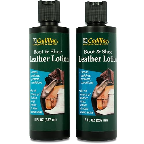 Cadillac Boot and Shoe Leather Lotion, 8 Fl Oz (Pack of 2) | Cleans, Conditions, Protects & Polishes Footwear, Jackets, Handbags & Accessories