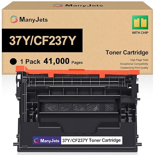 ManyJets High-Yield 37Y Black Toner Cartridge Replacement for HP CF237Y | Compatible for HP CF237A CF237X 37A 37Y - Use with Enterprise M608n M608dn M609 M631 M632 M633 Series Printer - 41,000 Pages