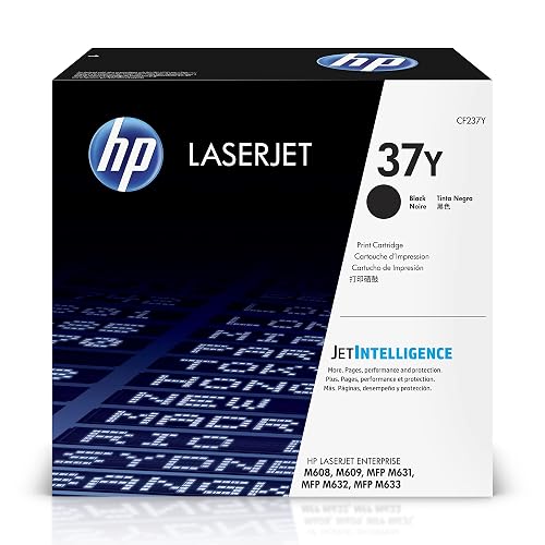 HP 37Y Black Extra High-Yield Toner Cartridge | Works LaserJet Enterprise M608, M609 Series, MFP M631, M632, M633 Series | CF237Y