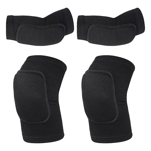 obmwang Volleyball Knee Pads and Volleyball Arm Pads Set for Kids Youth Volleyball Yoga Dance Football Basketball Running, Meduim