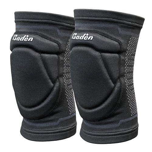 Baden | FlexCore Pro | Volleyball Knee Pads (Black, XL-XXL) | Dual-Density Foam, High-Stretch Breathable Sleeve, for High-Level Athletes