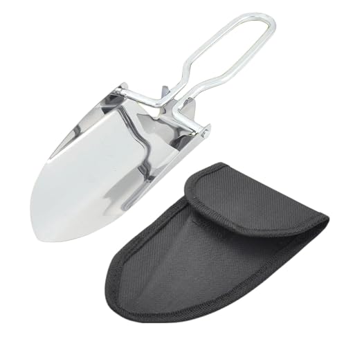 Stainless Steel Folding Shovel, Mini Lightweight Camping Shovel with Oxford Storage Bag, 2 Styles - Ideal for Gardening, Hiking, Beach, Outdoor Digging (Original Color (Without Handle))