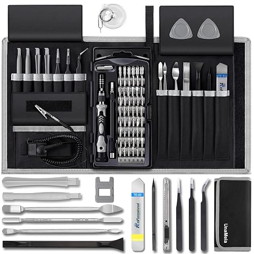 80 IN 1 Professional Computer Repair Tool Kit, Precision Screwdriver Set with 56 Bits, Magnetic Screwdriver Set for Laptop, PC, MacBook, Tablet, iPhone, PS4, Electronics, Gamer Tech Gifts for Men | Magnetic Screwdriver Set for Laptop, PC, MacBook, Tablet, iPhone, PS4, Electronics, Gamer Tech Gifts for Men (Gray)