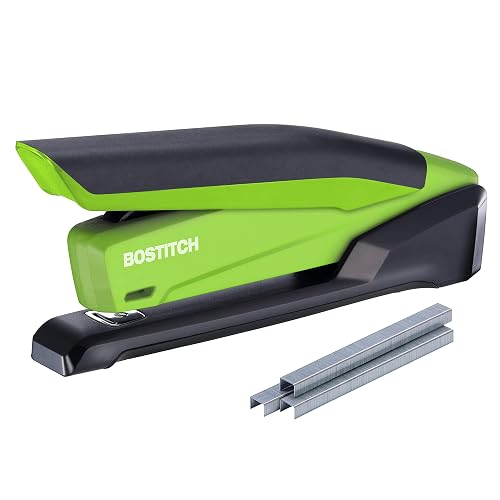 Bostitch Office Executive 3 in 1 Stapler, One Finger, 20 Sheet, Green | 210 Staples Included, Jam Free Stapling, Opens for Tacking, One-Finger Stapling, Sleek and Durable Design