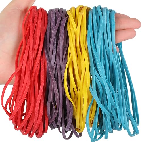 Okomagix Large Rubber Bands Heavy Duty, 7 Inch, 100Pcs, Long Rubber Band | Rubber Bands Large for File Folders, Trash Can, Office Supplies, balloon arch or garland