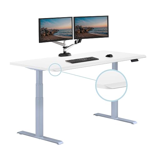 Vari ComfortEdge Electric Standing Desk – 72x30 – White/Silver