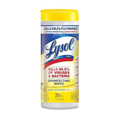Lysol Disinfectant Wipes, Multi-Surface Antibacterial Cleaning Wipes, for Disinfecting and Cleaning, Lemon and Lime Blossom, 35 Count (Pack of 3)