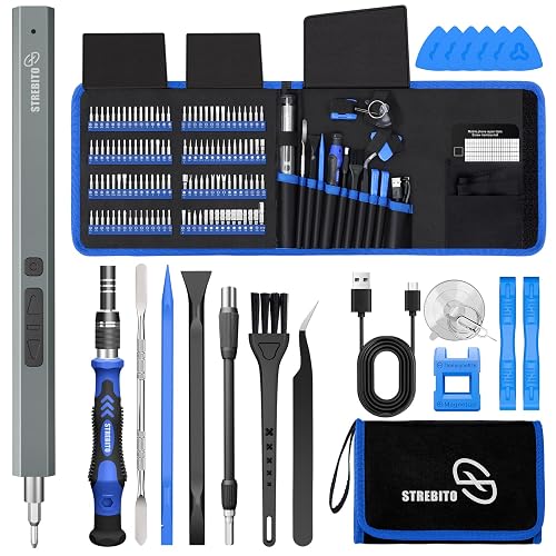 STREBITO Electric Screwdriver, 144-in-1 Precision Screwdriver Set | 120 Magnetic Bits, Organized Storage and Portability, Small Tool Kit for Electronics, PC, Computer and Laptop
