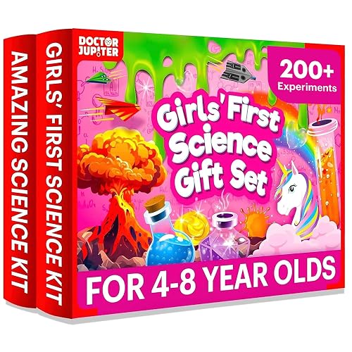 Doctor Jupiter Girls’ First Science Gift Set for Ages 4+, Birthday Gift | Set of Girls' First Science Kit & Amazing Science Kit, 200+ Experiments, Birthday Gift Ideas for Girls Ages 4,6,7,8, STEM Toy