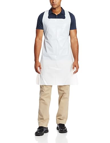 Ansell 54-290 Disposable Polyethylene Classic Apron, Embossed Textured, 28" x 46", White (Pack of 100)