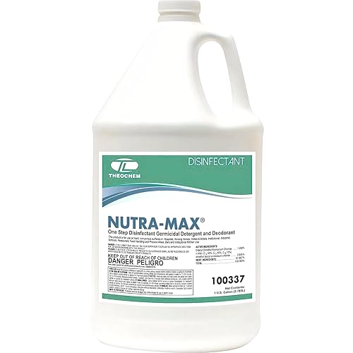 Theochem Nutra-Max Hospital Grade Disinfectant Cleaner, 1 Gallon | EPA List N & G, 1:32 Concentrate Makes 32 Gallons, Kills 99.9% of Viruses & Bacteria, Multi-Surface Cleaner