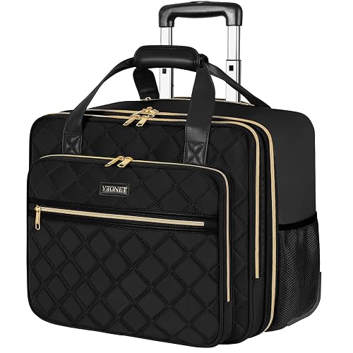 Ytonet Rolling Laptop Bag Women, 17.3 Inch Rolling Briefcase for Women | 40L Extra Large Capacity, Laptop Bag with Wheel, Rolling Computer Bag for Work, Travel, College, Business, Wife, Mom, Teacher