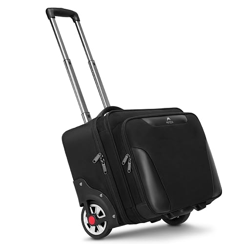 MATEIN Rolling Briefcase for Men, Large Work Rolling Bag with Big Wheels | Rolling Briefcase with Wheels Fits 17.3 Inch Notebook, Teacher Roller Bag Office Luggage Suitcase for Business Travel, Black