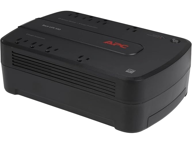 APC Battery Backup 550VA/330W Uninterruptible Power Supply for PC, BE550G | UPS battery backup for PCs, routers & electronics. Surge protection (+RJ45 e-net), ENERGY STAR certified, Replaceable Battery