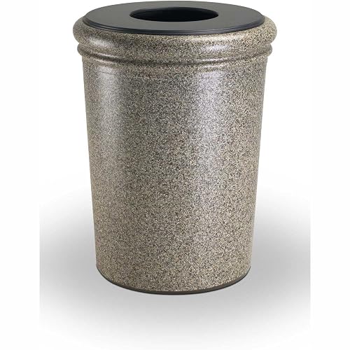 Commercial Zone 50 Gallon Waste Container, Concrete, Riverstone