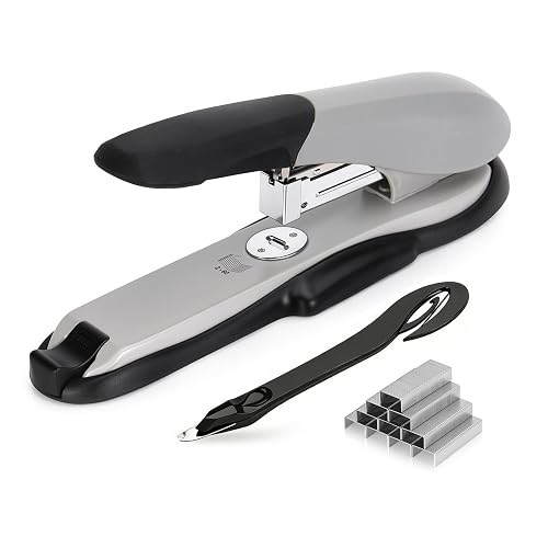 TYS Heavy-Duty Stapler Set with Staple Remover and 1000 Staples | 60-Sheet Capacity, 61mm Throat Depth, Soft Grip Handle, Stores 200 Staples, Metal Construction