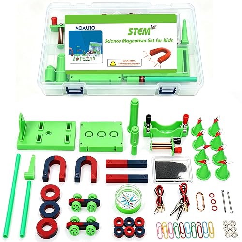 Magnetic Science Kit Physics Electromagnet Experiment Lab Magnets for Kids | STEM Magnetism Science Kit, Educational Physics Experiment Tools for Students & Teachers, Homeschool & Classroom Learning