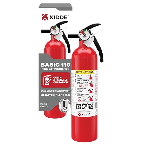 Kidde Basic 110 Fire Extinguisher for Home, 1-A:10-B:C, FA110G, 1 Pack | Residential Multi-Purpose Extinguisher for Small Common Household Fires, 2.5 lb. Dry Chemical