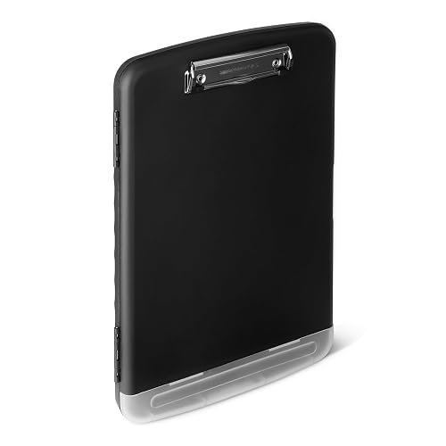 Amazon Basics High Capacity Nursing Clipboard with Storage and Pen Holder, 14.37 x 9.84 x 1.49 inches, Black