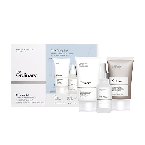 The Acne Set, 3-Step Skin Regimen with Glucoside Foaming Cleanser, Salicylic Acid 2% Solution, and Natural Moisturizing