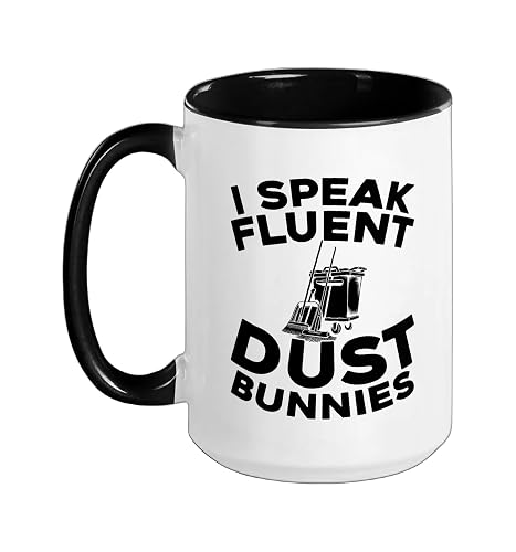 Cleaner Janitorial Sanitation Housekeeping - Cleaner Ceramic Mug, Black/White, 15oz